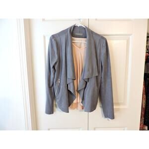 Bagatelle Faux Suede Jacket Open Drape Front Size M